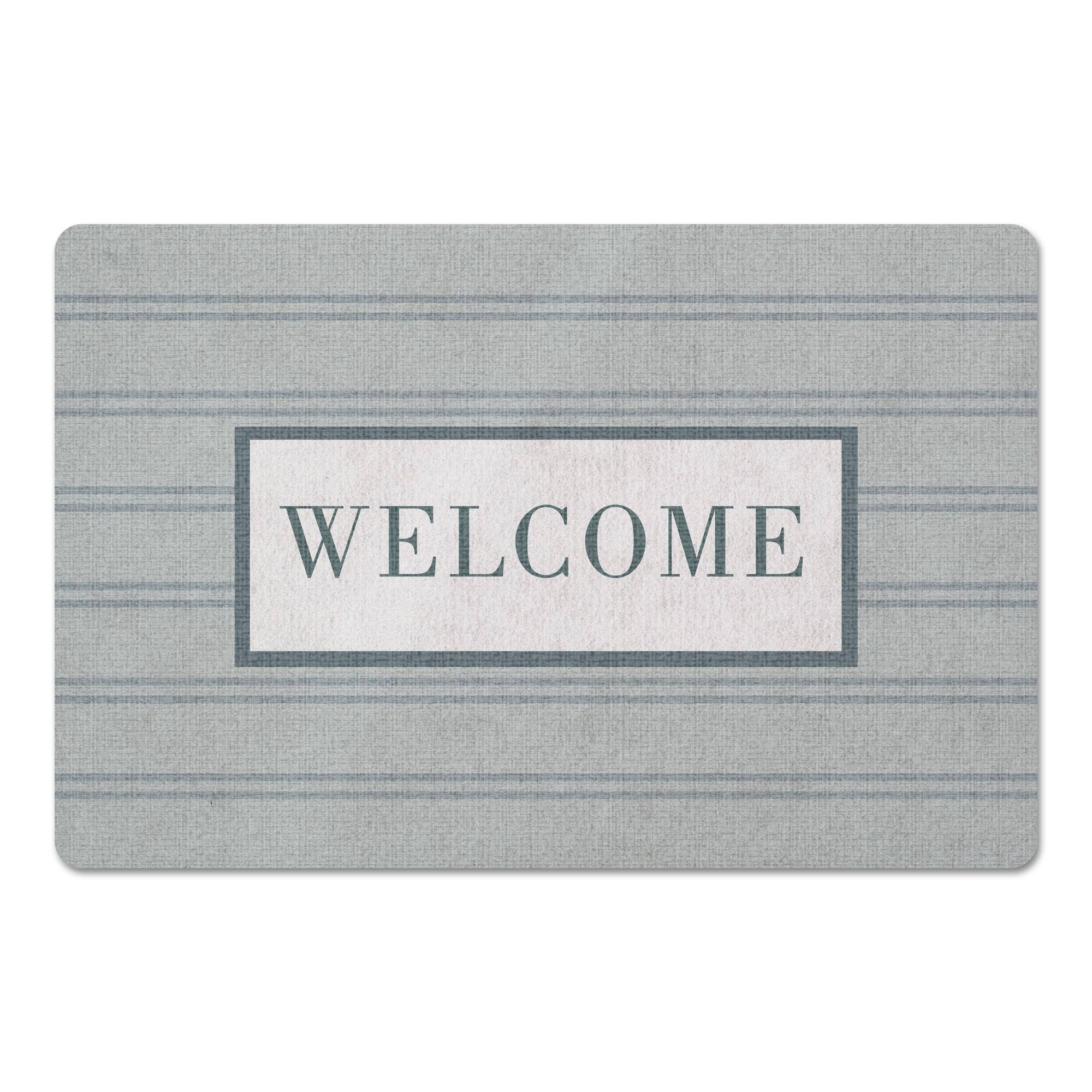Welcome Stripe Floor Mat